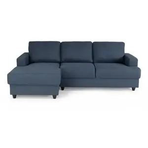 PAUL Canapé d'angle gauche 4 places - Tissu bleu - Contemporain - L 21...