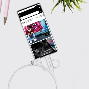 Akashi Câble Eco 3-en-1 USB-C vers USB-C - Lightning - micro USB - 1 m pas cher