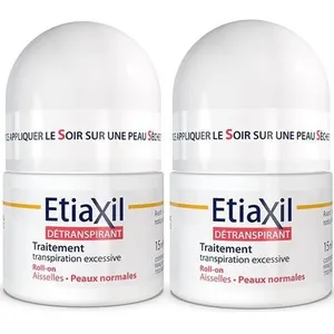 Comparateur de prix : Etiaxil Détranspirant Aisselles Roll-On Peaux Normales Lot De 2 X 15ml