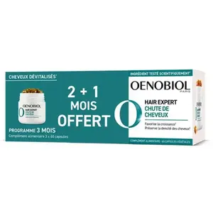 Comparateur de prix : Oenobiol Hair expert Chute de Cheveux Lot de 3