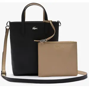 Lacoste Dames Schoudertas - Black Warm Sand - One Size pas cher