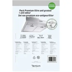 Pack filtres anti graisse et anti odeur Temium Premium pas cher