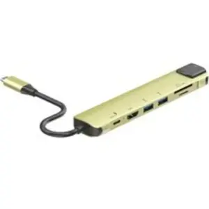 Hub USB 7-en-1 Accsup Jaune citron pas cher