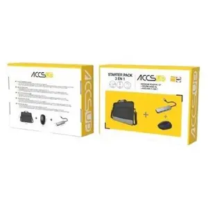 Pack 3 en 1 Accsup Sacoche pour PC 14" + Souris sans fil  + Hub USB-C 4 en1 Noir et Gris pas cher