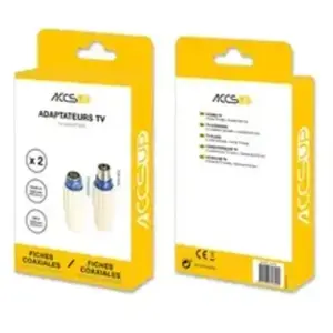 Accsup FICHES ANTENNE TV COAXIALE MALE + FEMELLE 9,52 MM pas cher