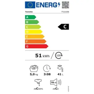 Tecnolec Lave-linge top Tecnolec TTL5100E Blanc