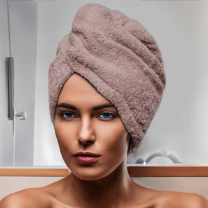 Serviette de bain pour la tête en coton 24x62 cm LAGUNE vieux rose, pa... pas cher