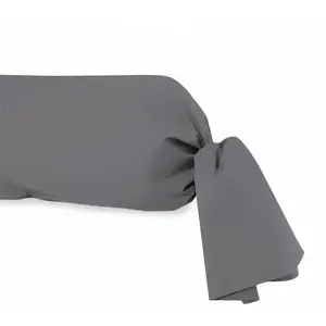Taie de traversin en coton 57 fils 45x185 cm UNI gris par Soleil docre pas cher