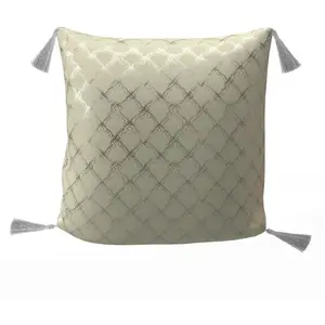 Comparateur de prix : Soleil d'ocre, Coussin Festif en Pur Coton 40x40 cm Celeste Argent