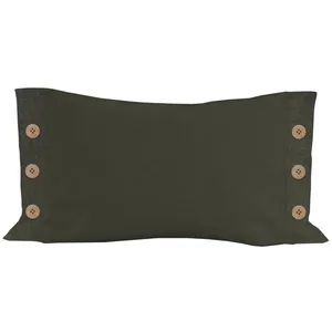 Coussin décoratif lin coton 32x50 cm LINO kaki, par Soleil d'Ocre pas cher