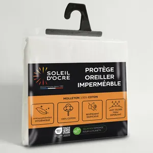 Comparateur de prix : Soleil d'ocre Molleton imperméable Taie d'oreiller, Coton, Blanc, 50 x...
