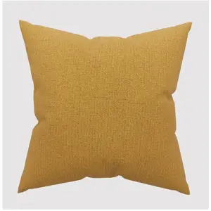 Soleil d'ocre, Coussin décoratif 45x45 cm Eclipse moutarde pas cher