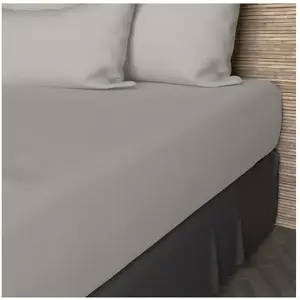 Drap housse en coton 57 fils 140x190 cm UNI lin, par Soleil d'ocre pas cher