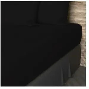 Comparateur de prix : Drap housse en coton 57 fils 140x190 cm UNI noir, par Soleil d'ocre