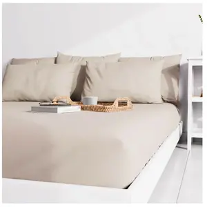 Atmosphère Drap housse uni 140x190 cm ZZZ lin pas cher