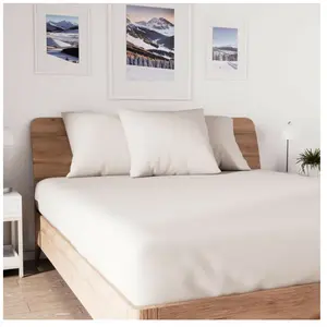 Soleil d'ocre Jersey Drap Housse, Coton, Ecru, 90 x 190 cm pas cher