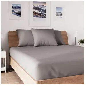 Drap housse en coton 90x190 cm JERSEY gris, par Soleil d'ocre pas cher