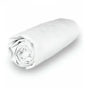 Soleil d'ocre Percale Drap Housse, Coton, Blanc, 90 x 190 cm pas cher