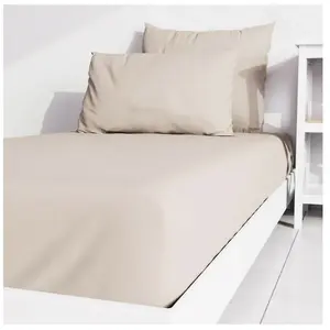 Atmosphère Drap Housse uni 90x190 cm ZZZ Lin, Ecru pas cher