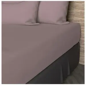 Drap housse en coton 57 fils 180x200 cm UNI vieux rose, par Soleil d'o... pas cher