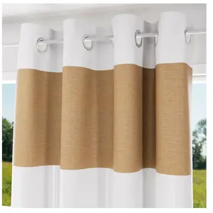 Soleil d'ocre, Voile à Oeillets en cotont lavé 135x250 cm Jute pas cher