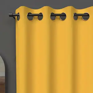 Rideau à oeillets 135x180 cm occultant jaune radieux, par Soleil d'Ocre pas cher