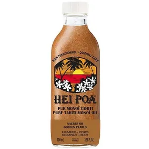 Hei Poa Soins pour le Corps Pur Monoï de Tahiti Nacres Or 100ml pas cher