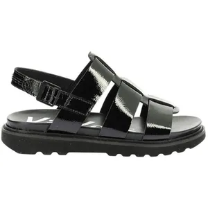 Sandales - KICKERS - NEOSINEAD - Talon plat - Hauteur 2 cm - Cuir noir pas cher