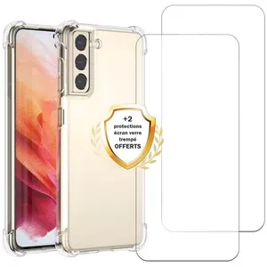 EVETANE Coque compatible Galaxy S24 Plus antichoc Transparente + 2 vitres pas cher