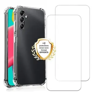 EVETANE Coque compatible Galaxy A14 antichoc Transparente + 2 vitres pas cher