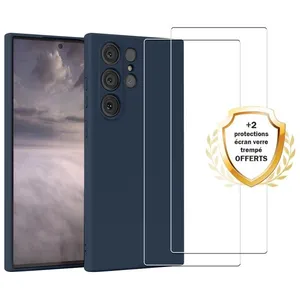 EVETANE Coque pour Samsung Galaxy S23 Ultra anti-choc bleu + 2 vitres pas cher