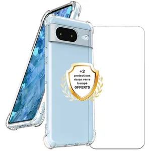 EVETANE Coque compatible Pixel 8 antichoc Transparente + 2 vitres pas cher