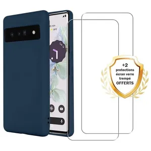 EVETANE Coque compatible Pixel 7 antichoc Bleu + 2 vitres pas cher