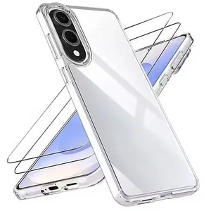 EVETANE Coque compatible Galaxy S25 Edge antichoc Transparente + 2 vitres pas cher
