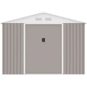 ARCHER Abri de jardin en métal 8,84 m² - 277 x 319 x 202 cm - Kit d'ancrage inclus - Taupe pas cher