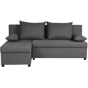 Canapé d'angle réversible   Tissu Gris   L 192 x P 143 x H 79 cm   JOS...