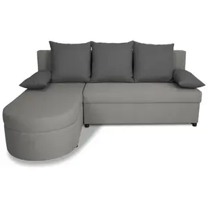 Canapé d'angle convertible réversible 3 places JEN - Tissu Gris - Styl...