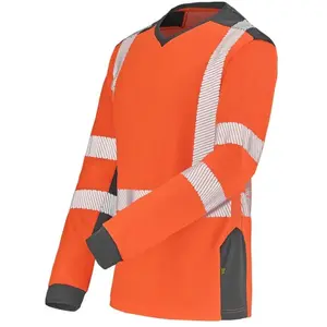 T-shirt manches longues fluo SAFE XP HV orange/bleu marine T1/S - CEPOVETT - 22-9T85-404-1/SVendu parcdiscount