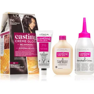 L'Oréal Paris, Coloration pour cheveux, Loreal Professionnel - Couleur de cheveux Crème Gloss 316 Dark Purple (316 Pourpre foncé) pas cher