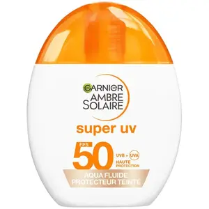 Garnier Ambre Solaire Super UV Visage Aqua Fluide SPF50 Teinté 40ml pas cher