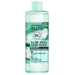 Garnier Fructis Shampooing à l'aloe vera pour cheveux normaux à secs, soin hydratant et nettoyage en douceur, pour plus de brillance et de douceur, à l'huile de noix de coco, sans silicone, 400 ml