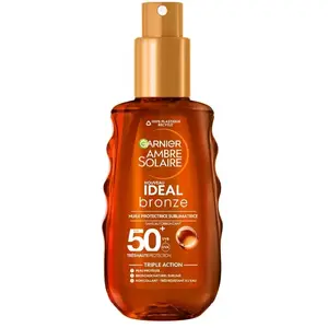 Garnier Ambre Solaire Ideal Bronze Huile Sublimatrice Protectrice SPF50 150ml pas cher