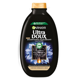 Garnier Ultra Doux Shampooing Charbon Magnétique Équilibrant 600ml pas cher