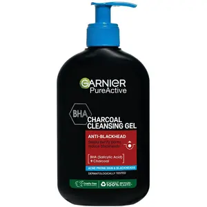 Garnier, Nettoyant pour le visage, Gel nettoyant contre les points noirs (Charcoal Cleansing Gel) 250 ml (Gel nettoyant, 250 ml) pas cher
