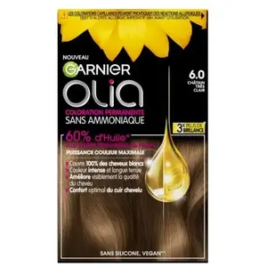 Comparateur de prix : Garnier Olia Coloration Permanente 6.0 Chatain Très Clair