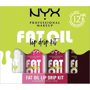 NYX Professional Makeup Fat Oil Lip Drip Kit, Lip Gloss x4, 12h d'Hydr... pas cher