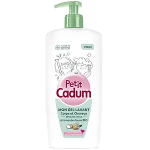 Comparateur de prix : Petit Cadum Gel Lavant Corps et Cheveux Démêlage Facile à l'Amande Douce Bio, 750 ml (Lot de 1)