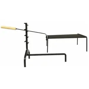 Support crémaillère avec grille PVM - Hauteur 36 cm - Acier noir et ma... pas cher