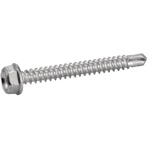 TOPCAR Vis autoperceuse à tête hexagonale et embase crantée en acier zingué blanc - ø 4.2 x 25 mm - Boite de 500 - acton - 334014,2X25CR3 pas cher