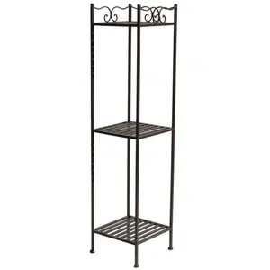 CHEMIN DE CAMPAGNE Etagère boulangère en fer forgé marron 24.5 x 24.5 x 102.5 cmVendu parcdiscount